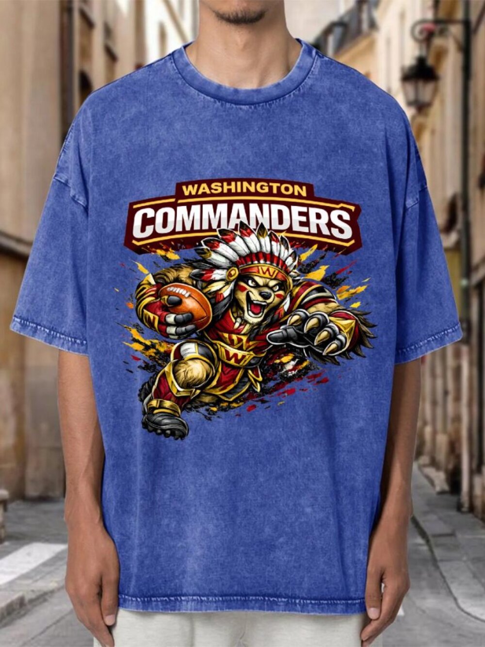 Washington Commanders Mascot Vintage Wash Oversized NFL T-shirt TNA57TUIIB03